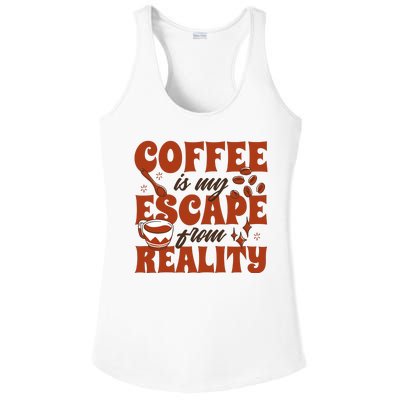 Coffee Is My Escape From Reality Caffeine Lover Ladies PosiCharge Competitor Racerback Tank