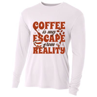 Coffee Is My Escape From Reality Caffeine Lover Cooling Performance Long Sleeve Crew