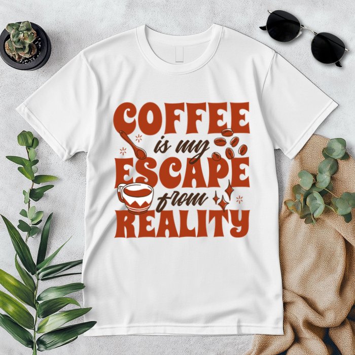 Coffee Is My Escape From Reality Caffeine Lover Premium T-Shirt