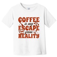 Coffee Is My Escape From Reality Caffeine Lover Toddler T-Shirt