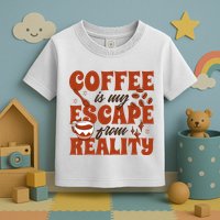 Coffee Is My Escape From Reality Caffeine Lover Toddler T-Shirt