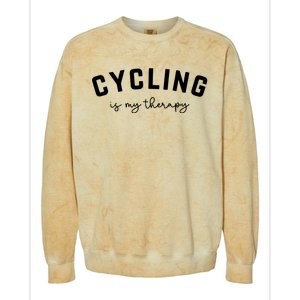 Cycling Is My Therapy Colorblast Crewneck Sweatshirt