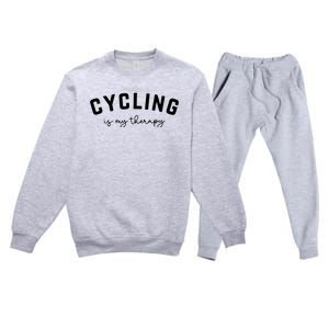 Cycling Is My Therapy Premium Crewneck Sweatsuit Set