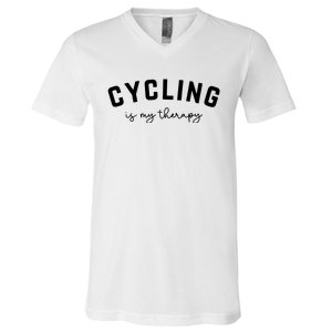 Cycling Is My Therapy V-Neck T-Shirt