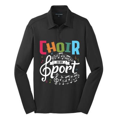 Choir Is My Sport Funny Choir Singer Singing Lover Silk Touch Performance Long Sleeve Polo