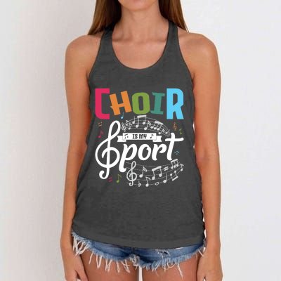 Choir Is My Sport Funny Choir Singer Singing Lover Women's Knotted Racerback Tank