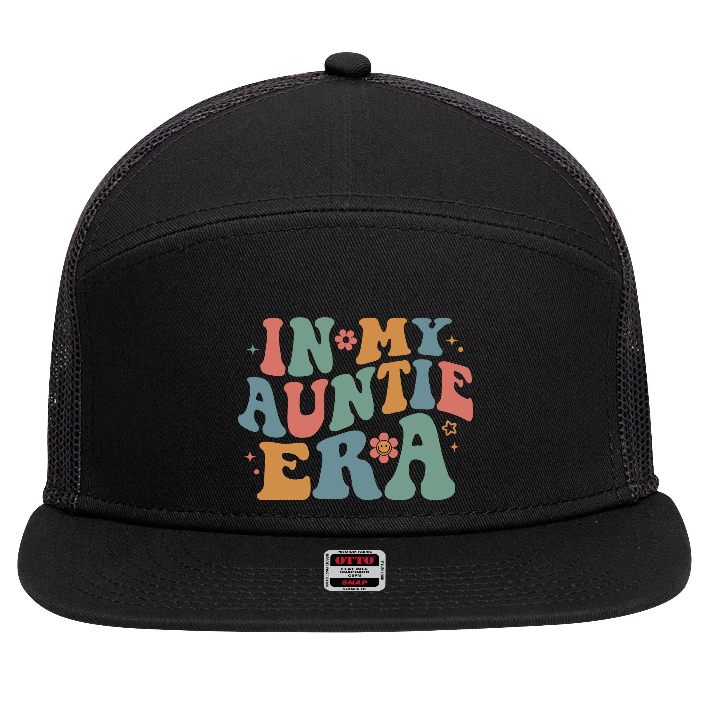Cute In My Auntie Era Fun Aunt 7 Panel Mesh Trucker Snapback Hat