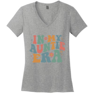 Cute In My Auntie Era Fun Aunt Women's V-Neck T-Shirt