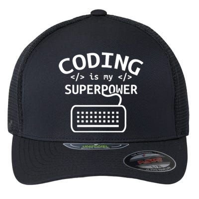 Coding Is My Superpower Coder Code Software Programmer Flexfit Unipanel Trucker Cap