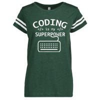 Coding Is My Superpower Coder Code Software Programmer Enza Ladies Jersey Football T-Shirt