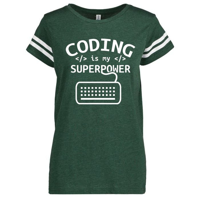 Coding Is My Superpower Coder Code Software Programmer Enza Ladies Jersey Football T-Shirt