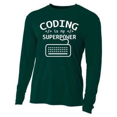 Coding Is My Superpower Coder Code Software Programmer Cooling Performance Long Sleeve Crew