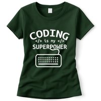 Coding Is My Superpower Coder Code Software Programmer Women's T-Shirt