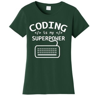 Coding Is My Superpower Coder Code Software Programmer Women's T-Shirt