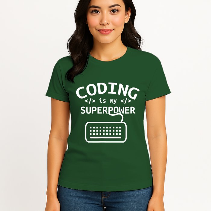 Coding Is My Superpower Coder Code Software Programmer Women's T-Shirt
