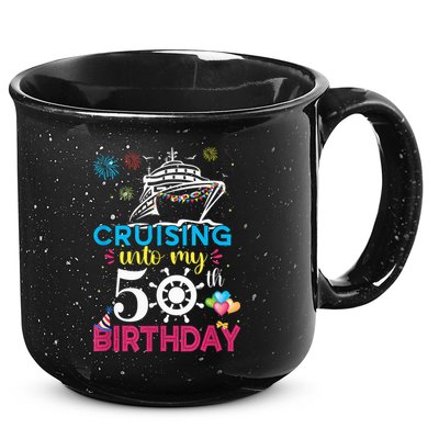 Cruising Into My 50th Birthday Cruise Party Cruise Crew 15oz Campfire Ceramic Mug