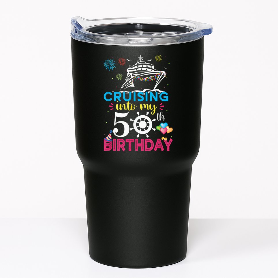 Cruising Into My 50th Birthday Cruise Party Cruise Crew Tumbler