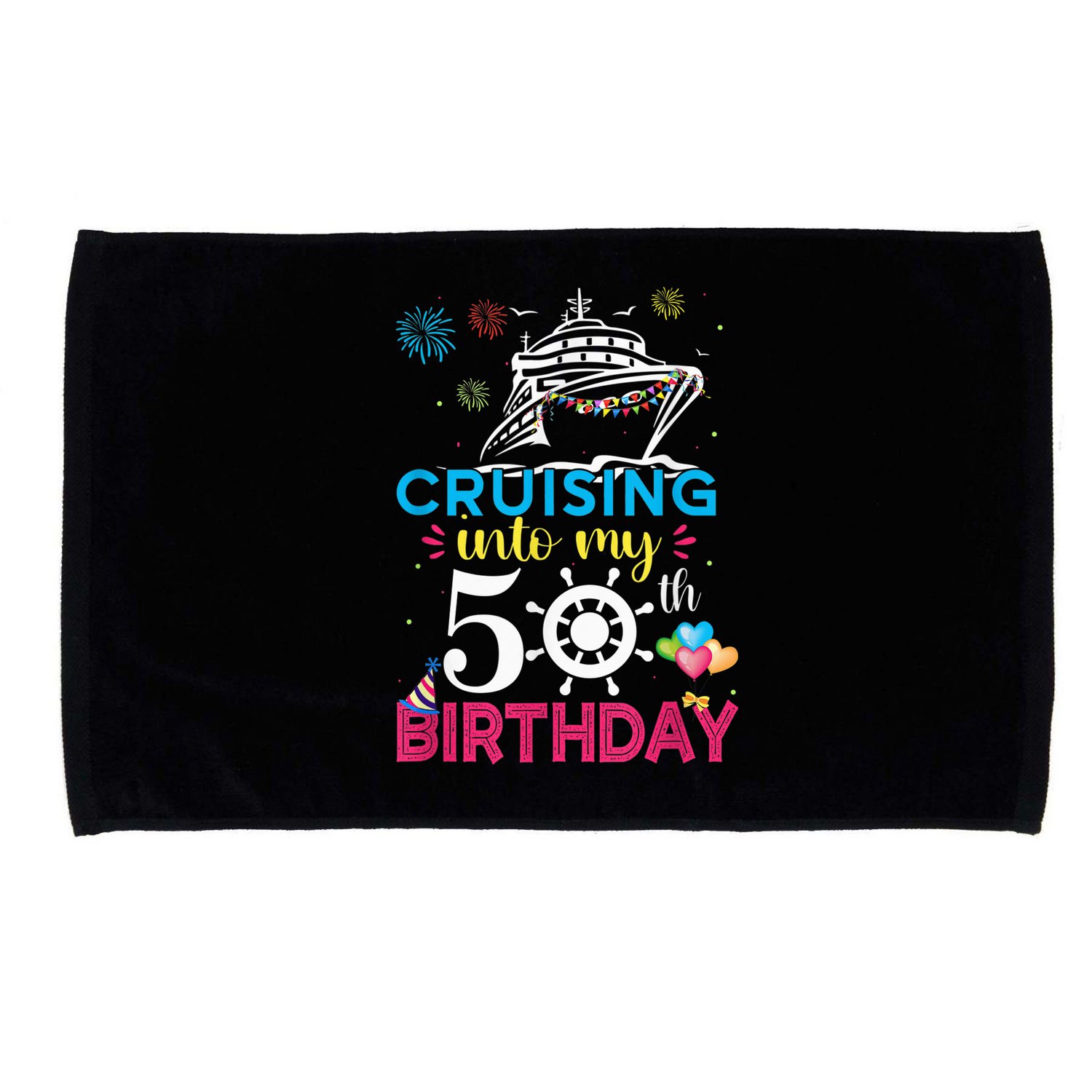 Cruising Into My 50th Birthday Cruise Party Cruise Crew Microfiber Hand Towel