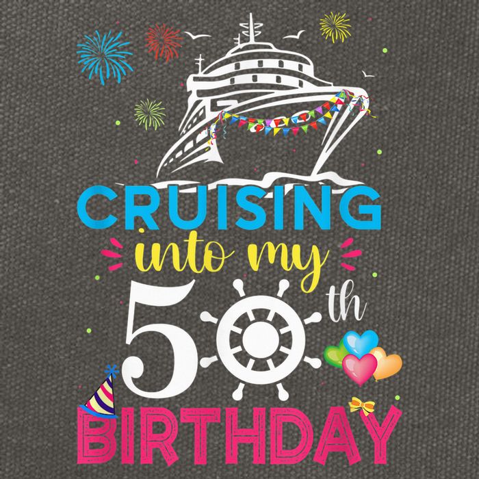 Cruising Into My 50th Birthday Cruise Party Cruise Crew Cotton Canvas Backpack
