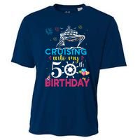 Cruising Into My 50th Birthday Cruise Party Cruise Crew Cooling Performance Crew T-Shirt