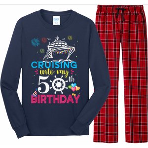 Cruising Into My 50th Birthday Cruise Party Cruise Crew Long Sleeve Pajama Set