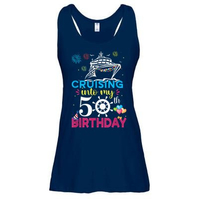 Cruising Into My 50th Birthday Cruise Party Cruise Crew Ladies Essential Flowy Tank