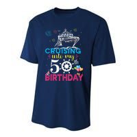 Cruising Into My 50th Birthday Cruise Party Cruise Crew Performance Sprint T-Shirt