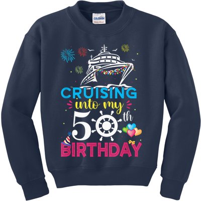 Cruising Into My 50th Birthday Cruise Party Cruise Crew Kids Sweatshirt