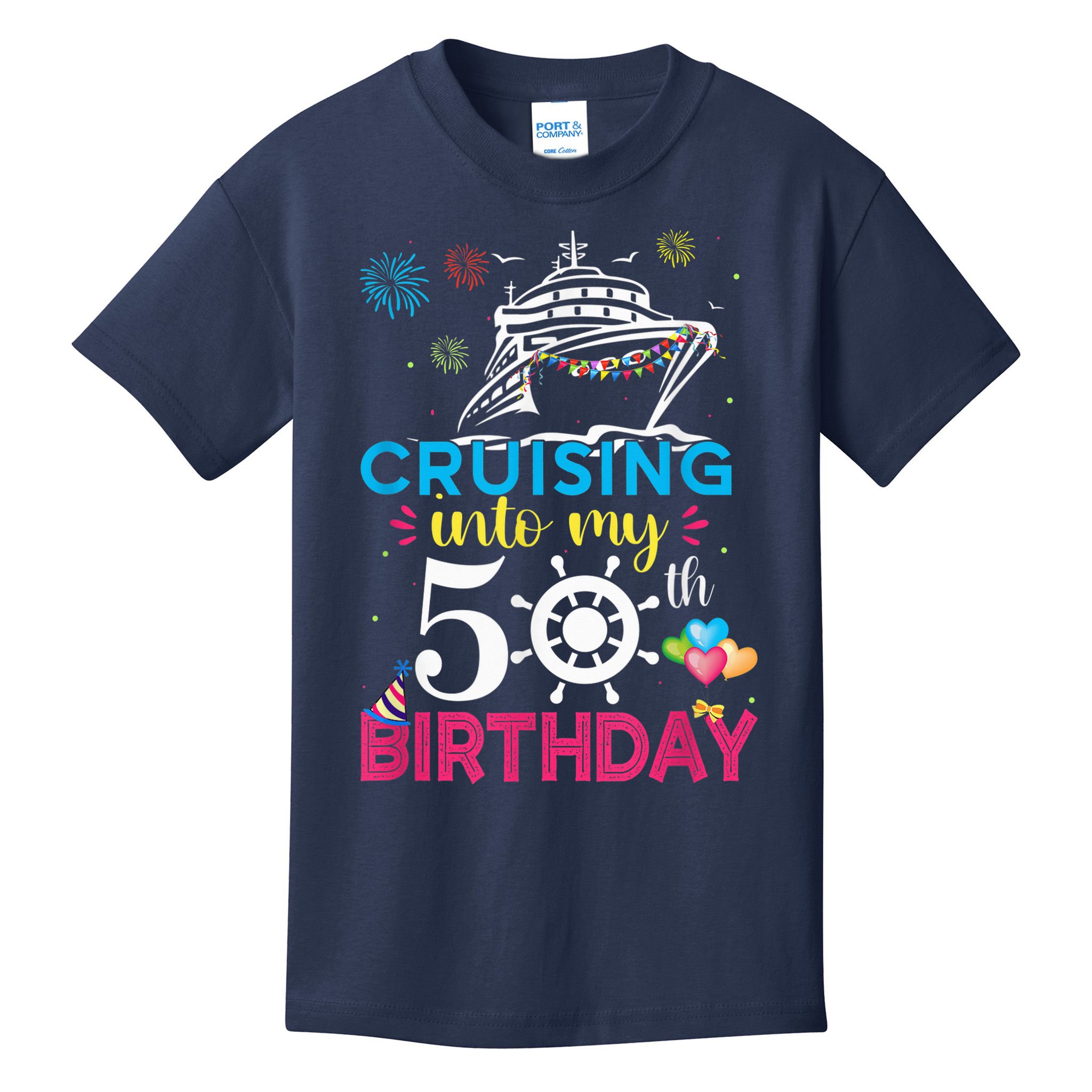 Cruising Into My 50th Birthday Cruise Party Cruise Crew Kids T-Shirt