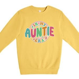 Colorful In My Auntie Era Fun Aunt Premium Crewneck Sweatshirt