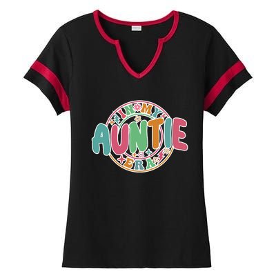 Colorful In My Auntie Era Fun Aunt Ladies Halftime Notch Neck Tee