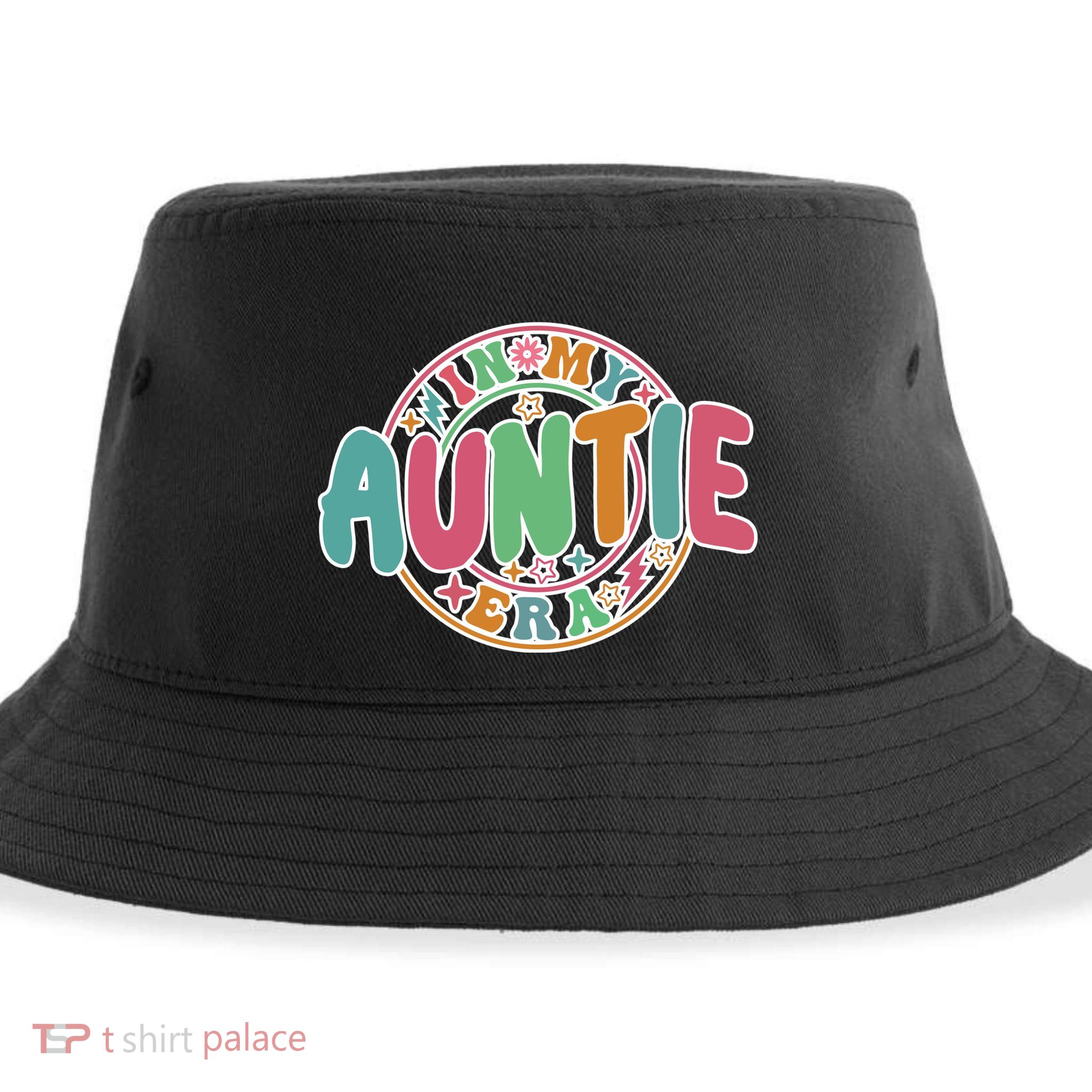 Colorful In My Auntie Era Fun Aunt Sustainable Bucket Hat