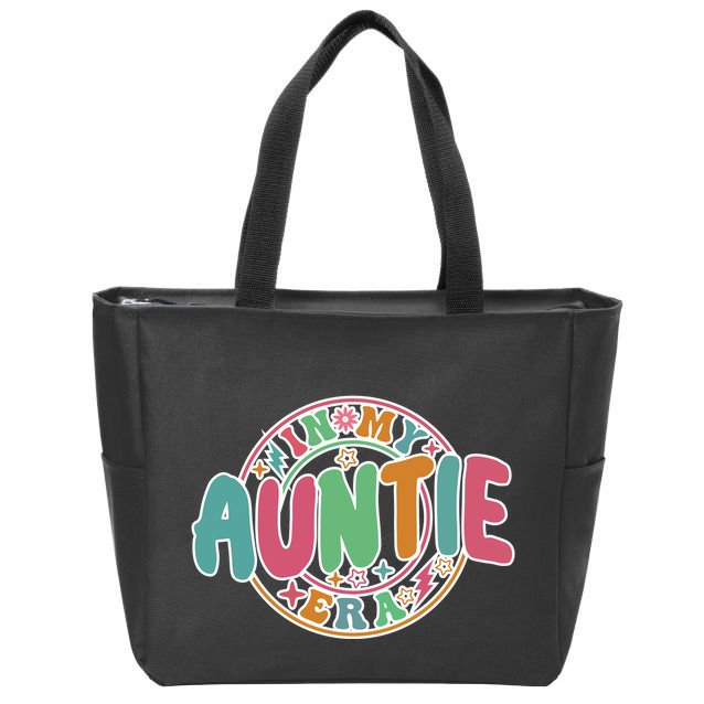 Colorful In My Auntie Era Fun Aunt Zip Tote Bag