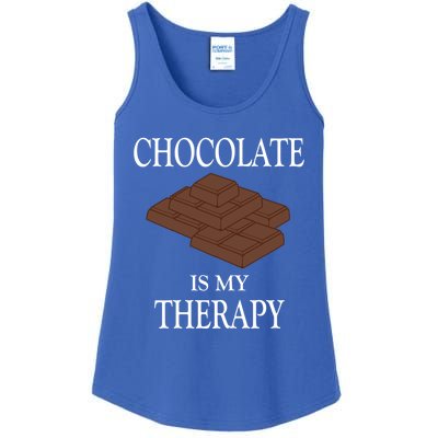 Chocolate Is My Therapy Sweets Chocolatier Gift Ladies Essential Tank