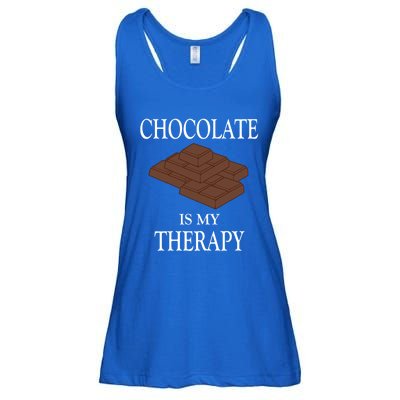 Chocolate Is My Therapy Sweets Chocolatier Gift Ladies Essential Flowy Tank