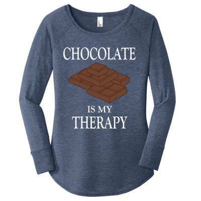 Chocolate Is My Therapy Sweets Chocolatier Gift Women's Perfect Tri Tunic Long Sleeve Shirt