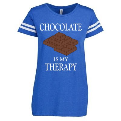 Chocolate Is My Therapy Sweets Chocolatier Gift Enza Ladies Jersey Football T-Shirt