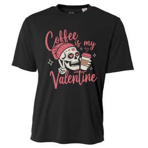 Coffee Is My Valentine Skeleton Couple Lover Cooling Performance Crew T-Shirt