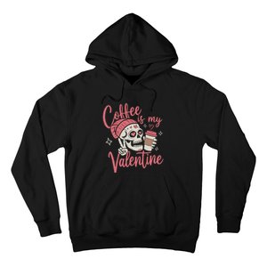 Coffee Is My Valentine Skeleton Couple Lover Hoodie