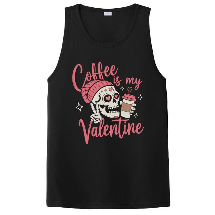 Coffee Is My Valentine Skeleton Couple Lover PosiCharge Competitor Tank