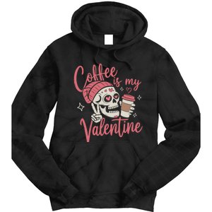 Coffee Is My Valentine Skeleton Couple Lover Tie Dye Hoodie