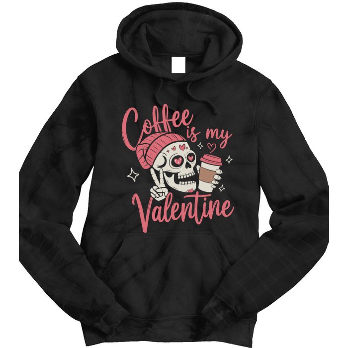 Coffee Is My Valentine Skeleton Couple Lover Tie Dye Hoodie