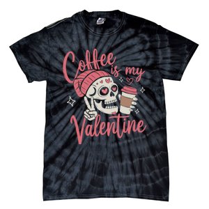 Coffee Is My Valentine Skeleton Couple Lover Tie-Dye T-Shirt