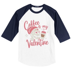 Coffee Is My Valentine Skeleton Couple Lover Baseball Sleeve Shirt