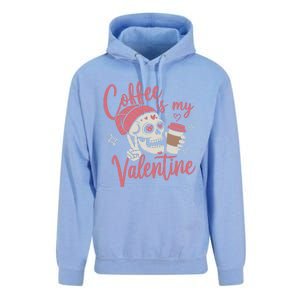 Coffee Is My Valentine Skeleton Couple Lover Unisex Surf Hoodie