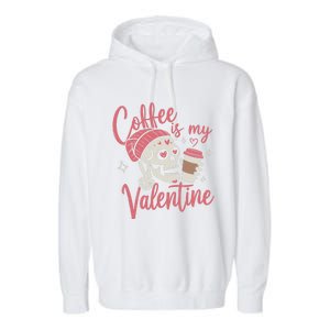 Coffee Is My Valentine Skeleton Couple Lover Garment-Dyed Fleece Hoodie