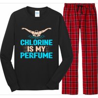 Chlorine Is My Perfume Swimming Swimmer Watersport Swim Pool Long Sleeve Pajama Set