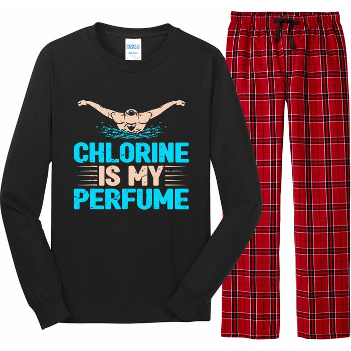 Chlorine Is My Perfume Swimming Swimmer Watersport Swim Pool Long Sleeve Pajama Set