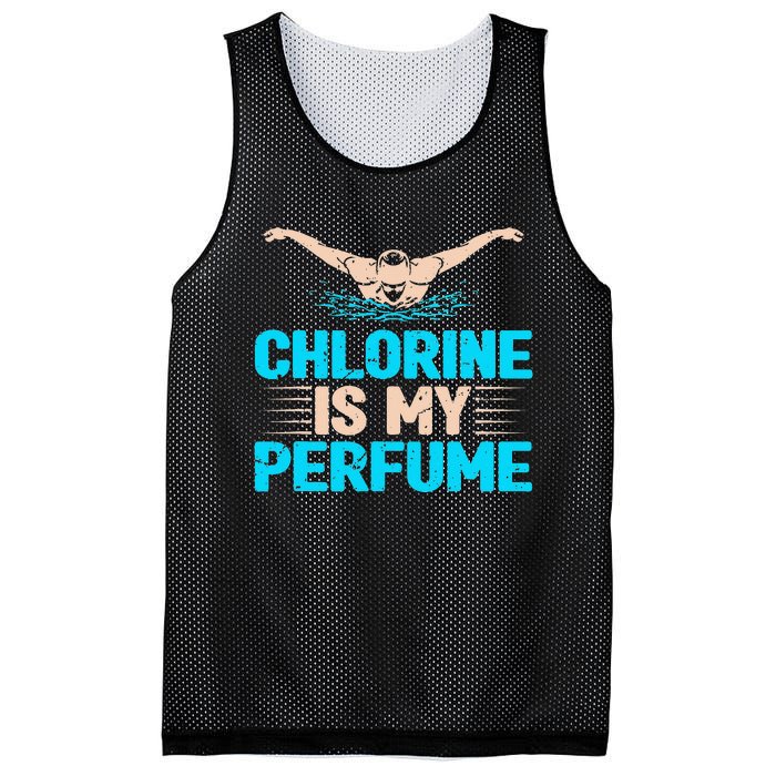 Chlorine Is My Perfume Swimming Swimmer Watersport Swim Pool Mesh Reversible Basketball Jersey Tank