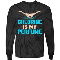 Chlorine Is My Perfume Swimming Swimmer Watersport Swim Pool Tie-Dye Long Sleeve Shirt